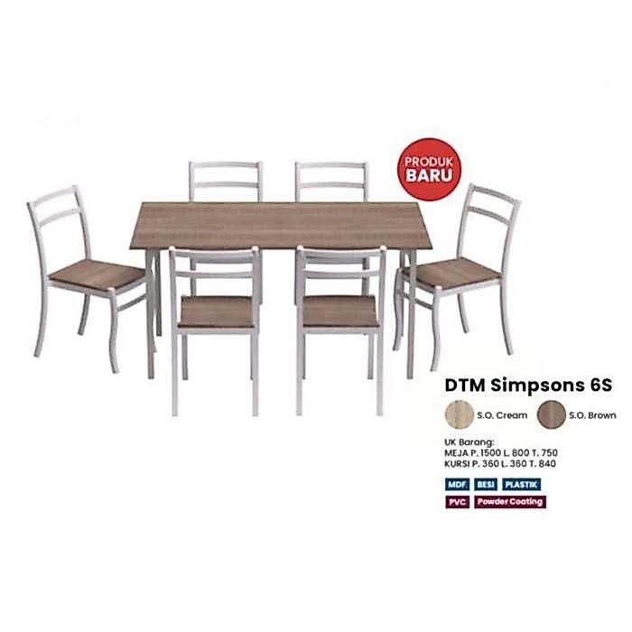 Meja makan Olympic DTM 505 Simpsons 6 kursi original