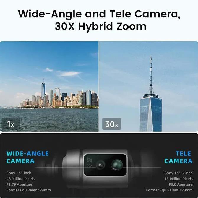 FIMI X8 TELE MAX Drone 4K 48MP 30x Zoom Camera 3-Axis Gimbal 20KM 47 Min Flight Time Drone Camera