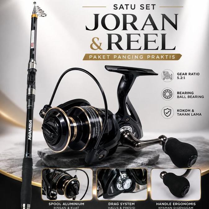 Satu Set Reel Joran Pancing Ikan Laut Galatama Empang