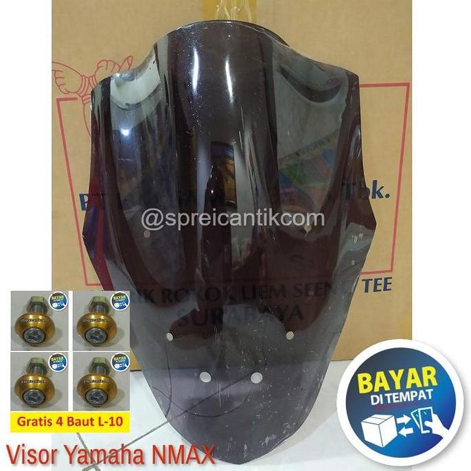 VISOR WINDSHIELD VARIASI NMAX OLD LAMA 2015 - 2019 TINGGI 46CM - HITAM READY