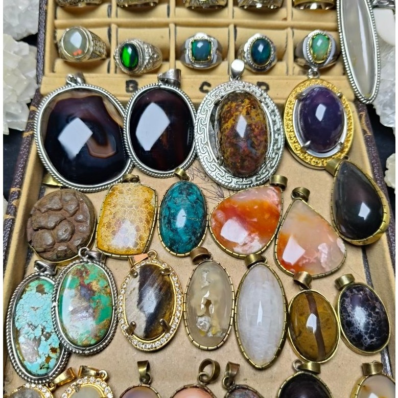 Collection Cincin Batu Akik Pancawarna Asli Garut Cikolak Natural