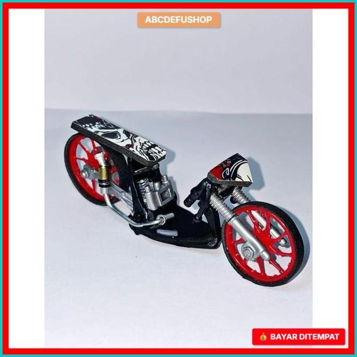Miniatur motor drag modif,mainan motor miniatur modif drag