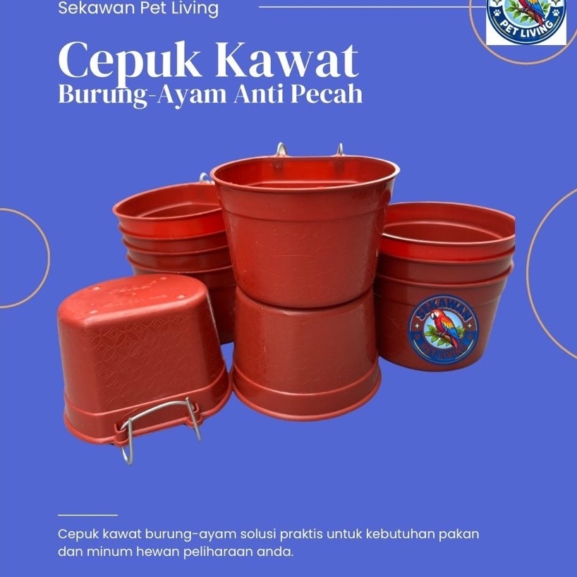 Cepuk Kawat Wadah Pakan Minum Burung Ayam Hewan Peliharaan / Cepuk Pakan Ayam