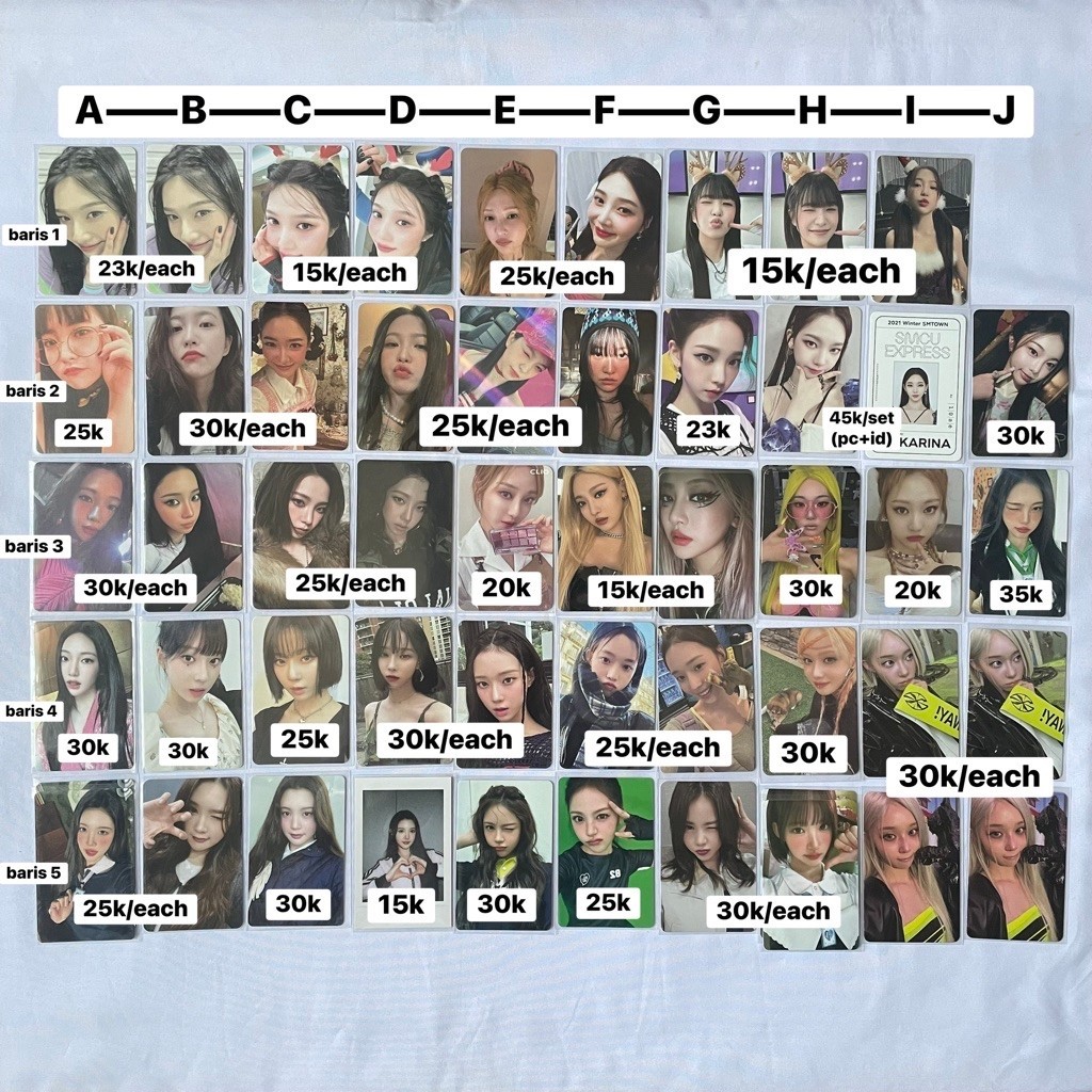 AESPA RED VELVET HEARTS2HEARTS RV H2H PHOTOCARD PC OFFICIAL JOY YERI KARINA NINGNING WINTER IAN A-NA