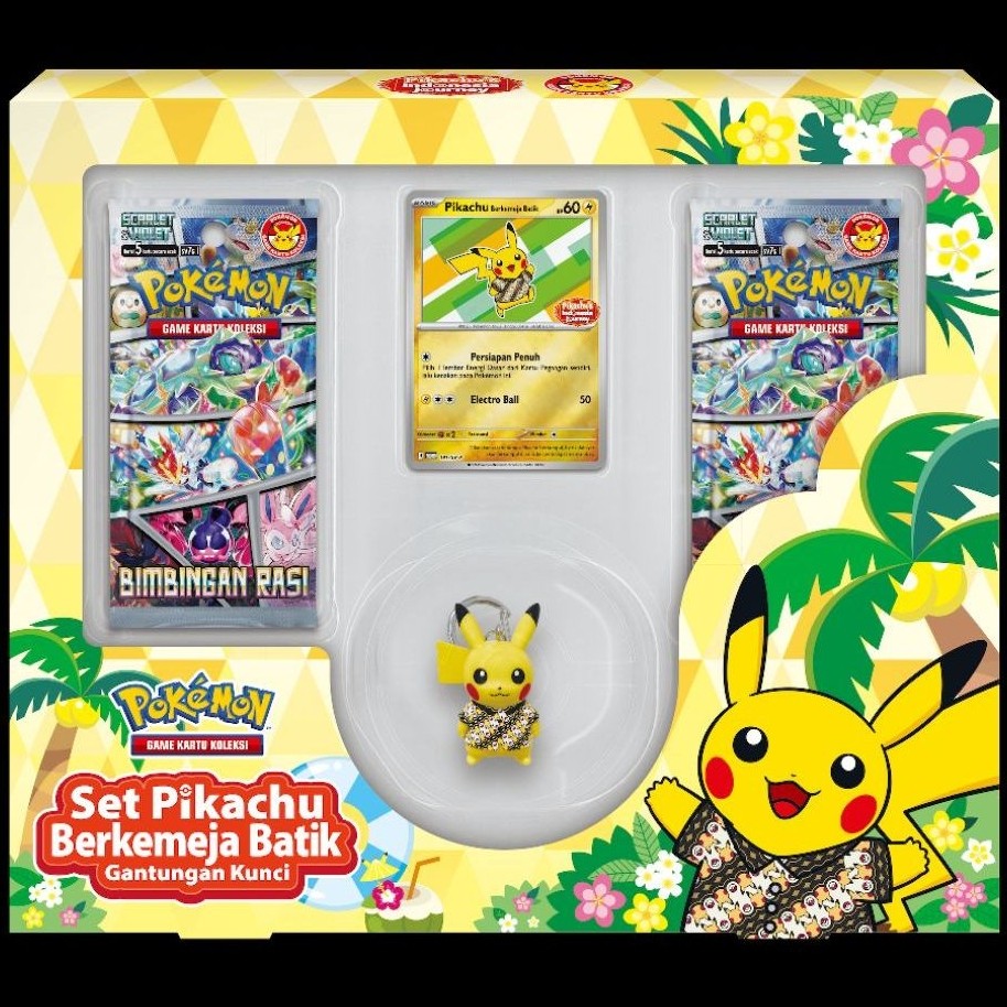 Set Pikachu Berkemeja Batik Gantungan Kunci 1Box
