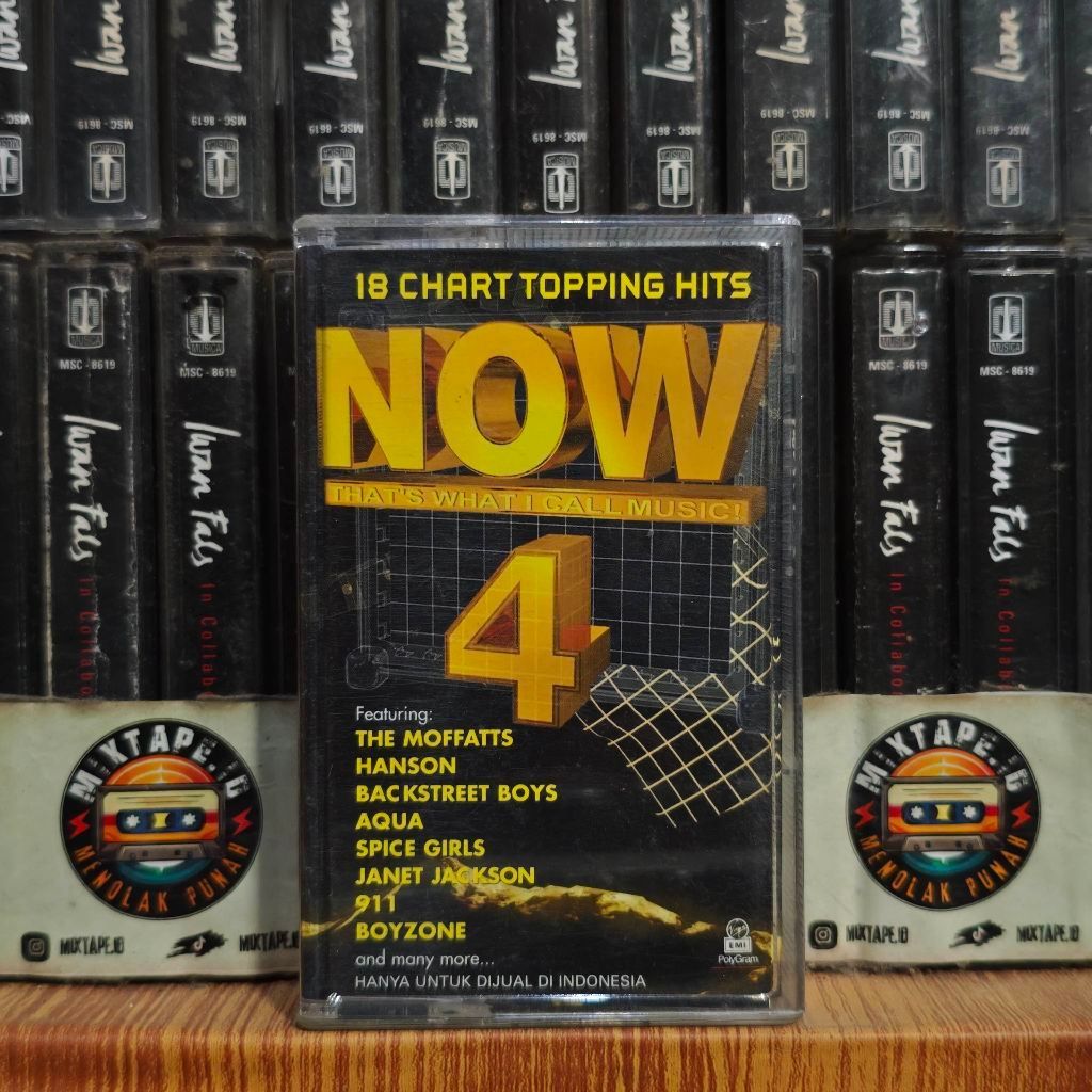 Kaset - Now 4 - Now That's What I Call Music - Kompilasi Barat - The Moffatts, Hanson, Backstreet Bo