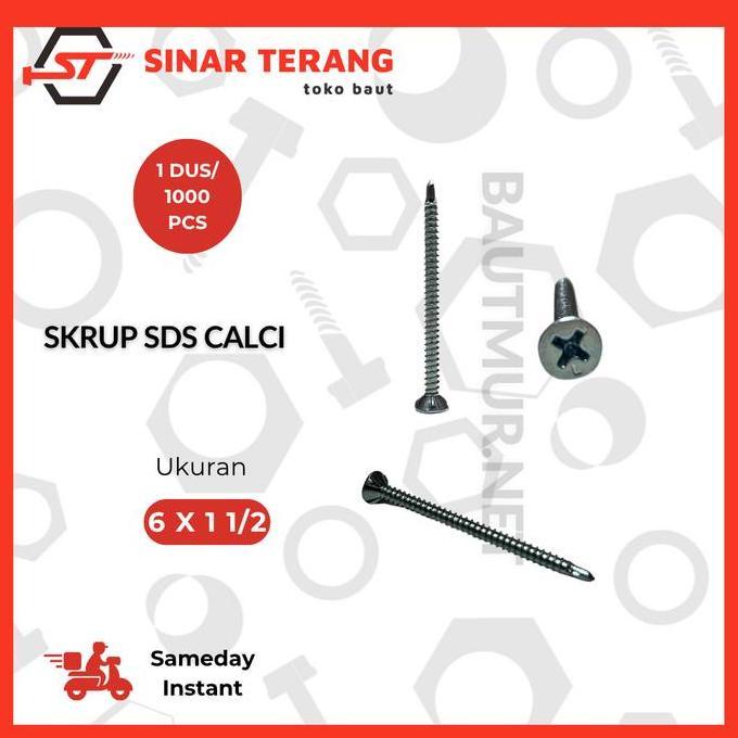 (1 Dus) Sekrup Sds Calci 6x1-1/2 | Kalsiboard |Sds Calci