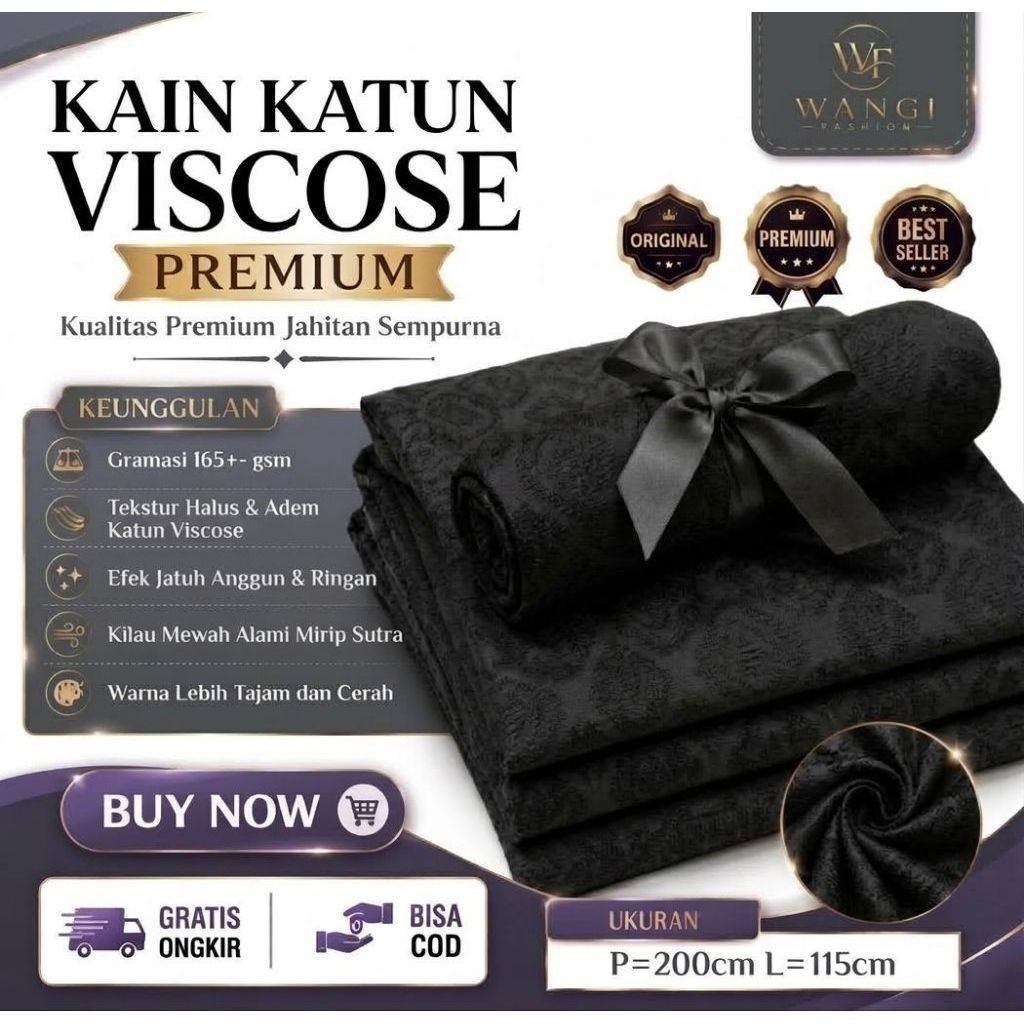 Kain Dobby Katun Viscose Meteran Batik Viscose Pemium Wangi Fashion