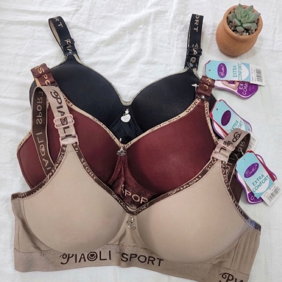 [3pcs]BRA WANITA PIAOLI SPORT 389  | Tanpa kawat - nyaman | ukuran 36-42 Bundling paket hemat BRA 3p