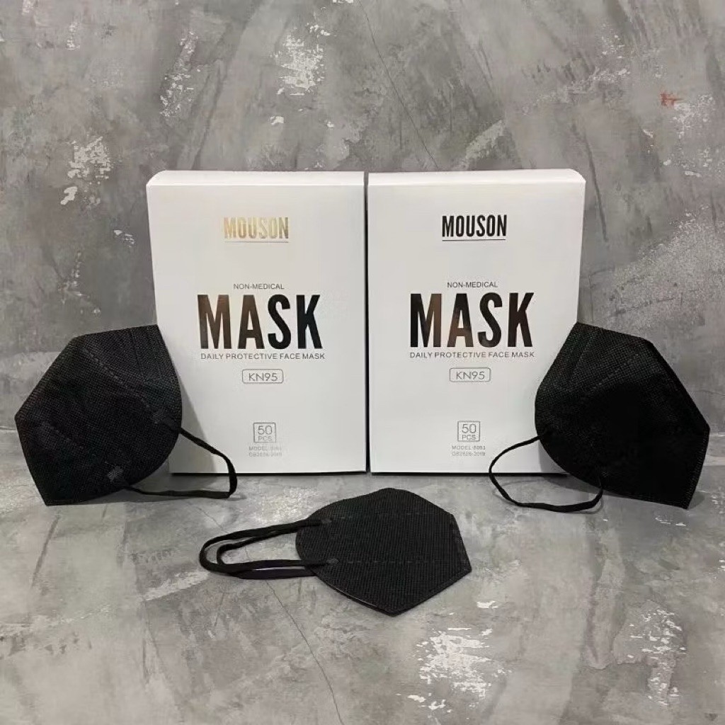 masker mouson KN 95 5ply isi 50 pcs warna hitam