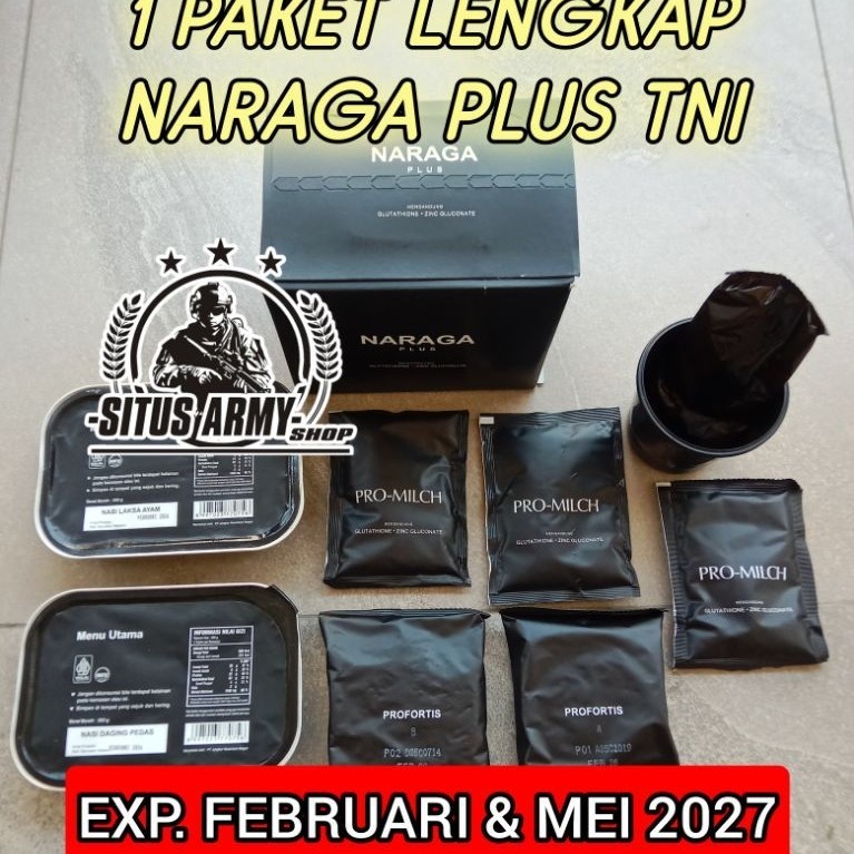 RANSUM MAKANAN TNI | 1 PAKET LENGKAP RANSUM NARAGA PLUS | EXP. FEBRUARI & MEI  2027 | MAKANAN TNI | 