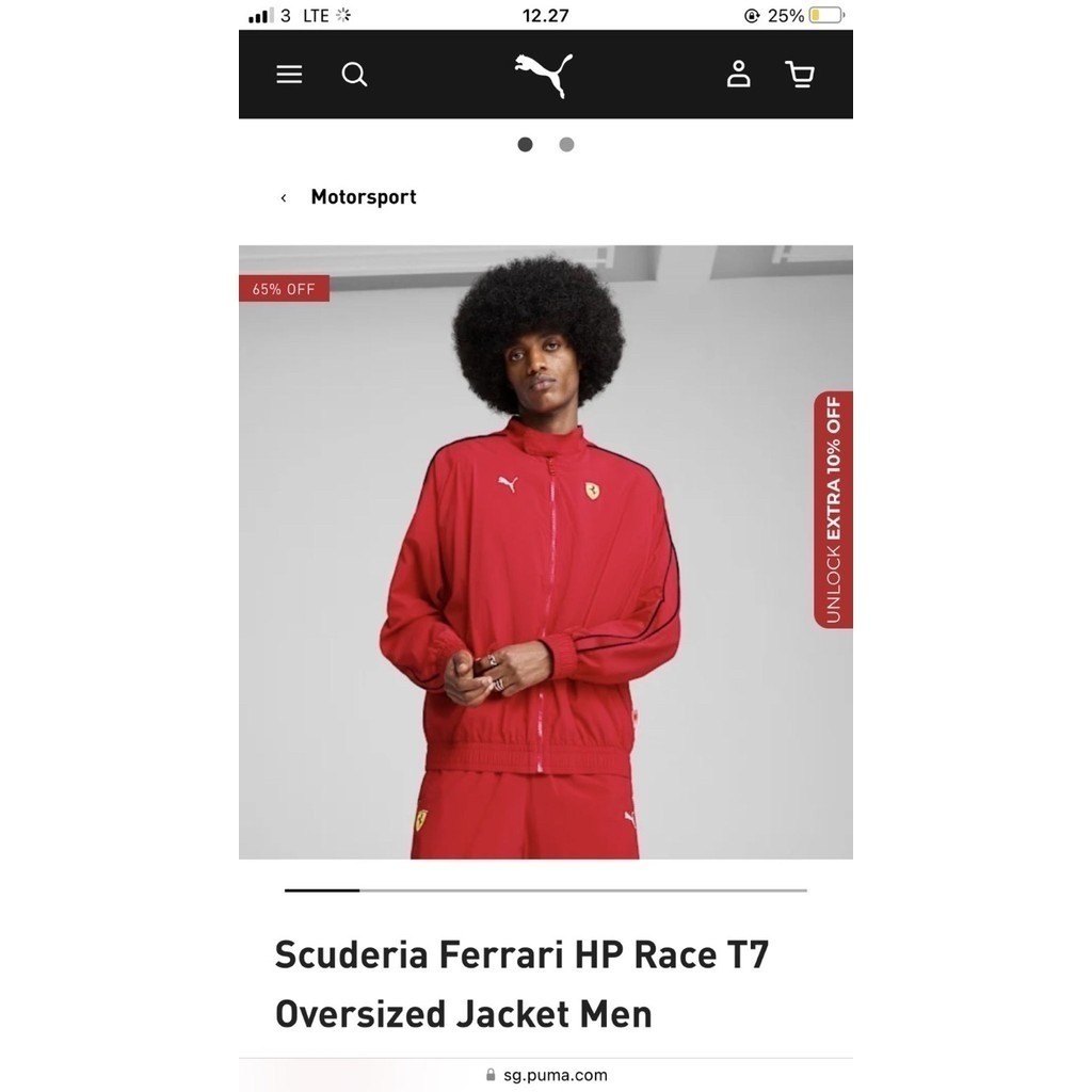 WTS JAKET OVERSIZED PUMA FERRARI BNWT