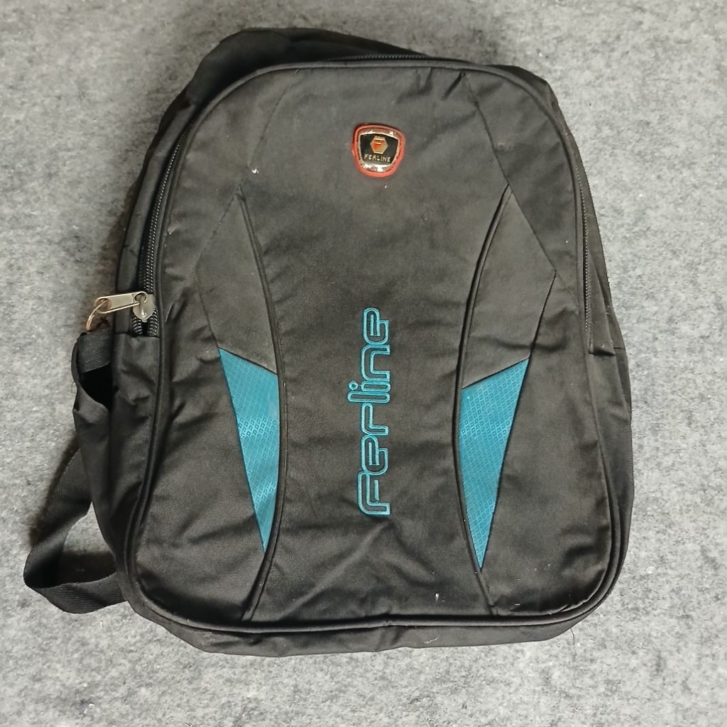 PRELOVED || Tas Ransel Sekolah Hitam Merk Ferline Unisex Ada Minus