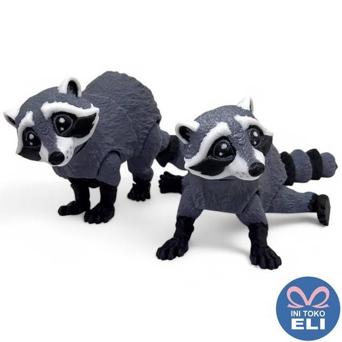 Figur Hewan Binatang Realistis Koleksi & Dekorasi Lucu Toy Capybara Bear Otter Racoon