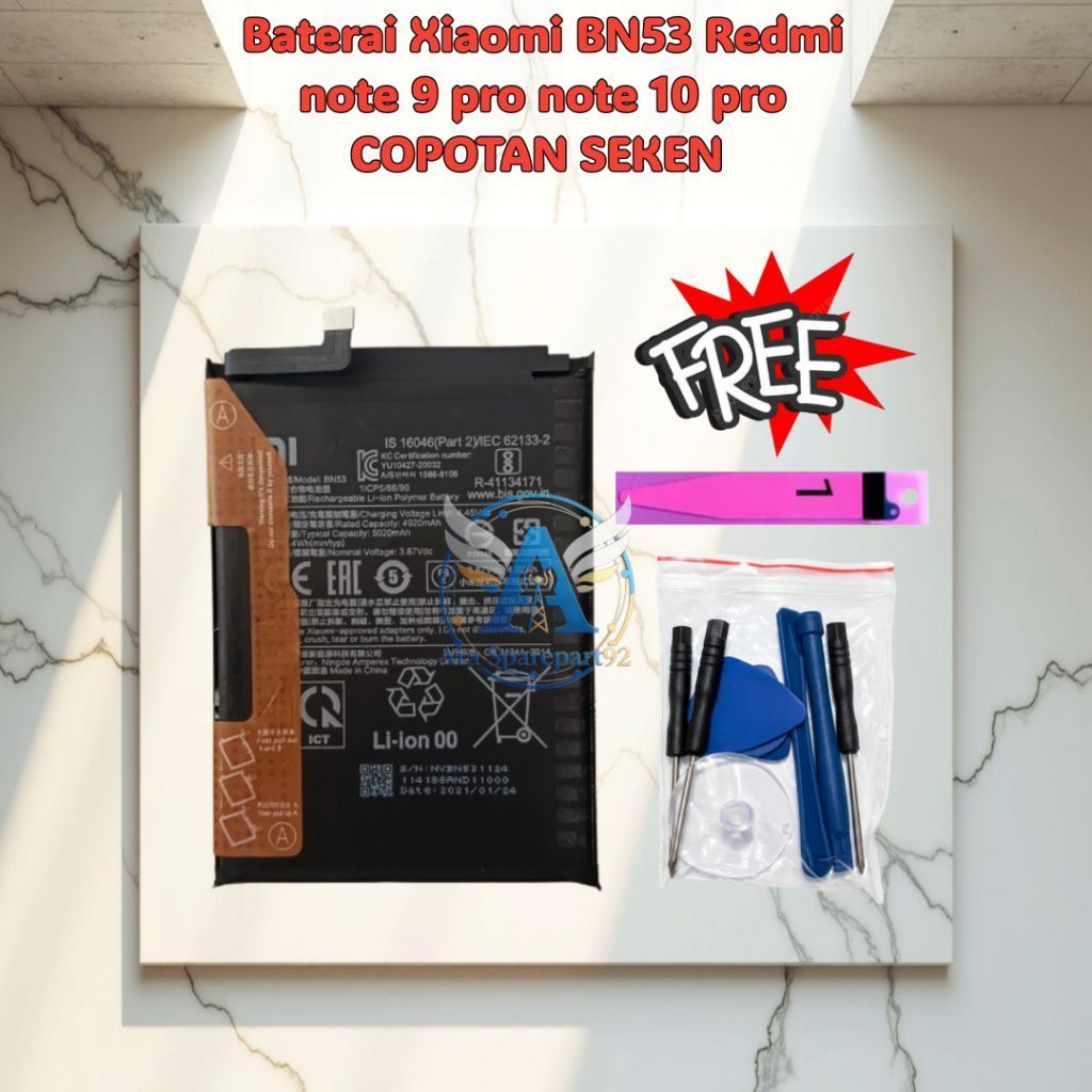 Baterai SEKEN COPOTAN Xiaomi BN53 Redmi note 9 pro note 10 pro battery batre