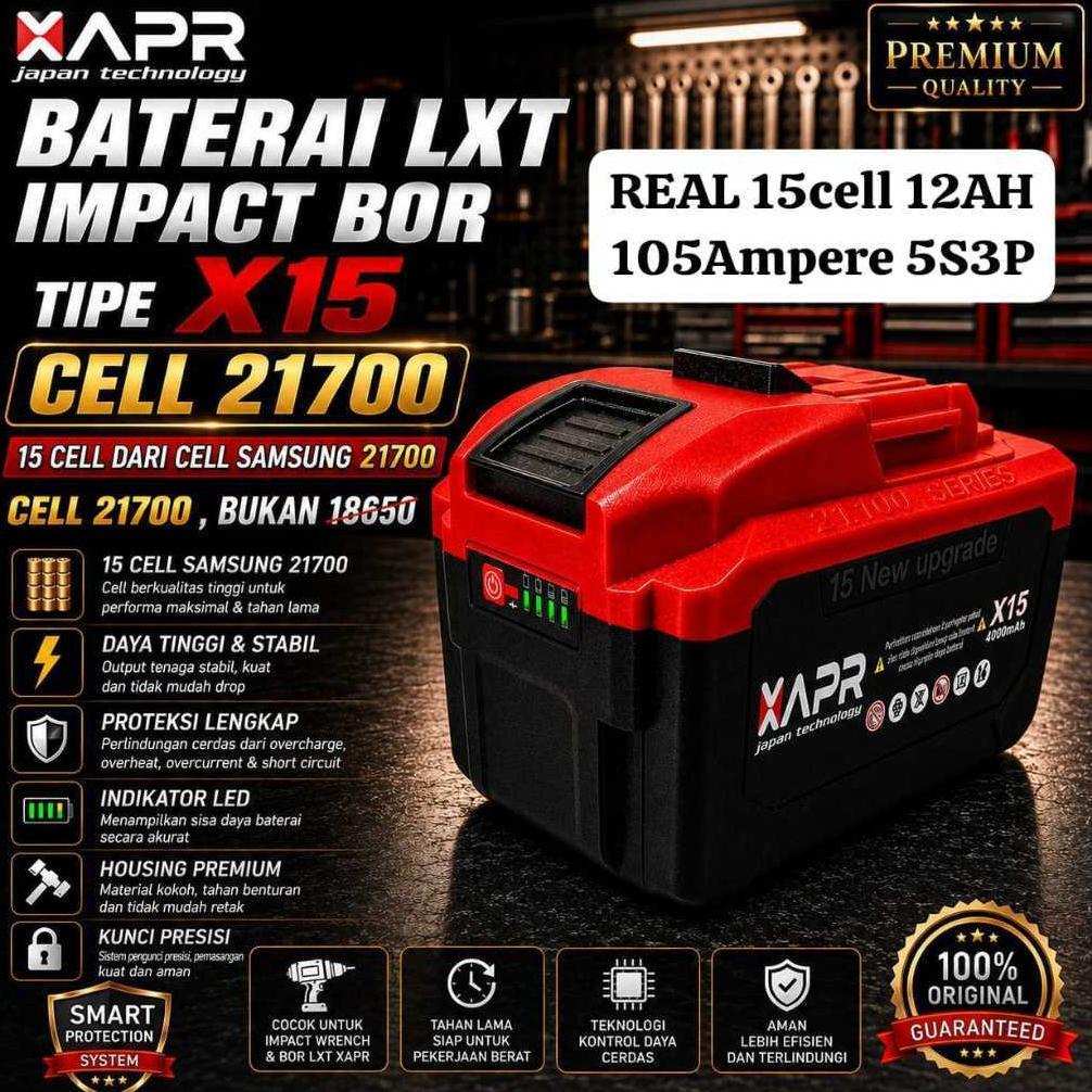 APR X5 / X10 / X15 BATRAI LXT APR / BATERAI BOR CORDLESS GERINDA CORDLESS 15 CELL