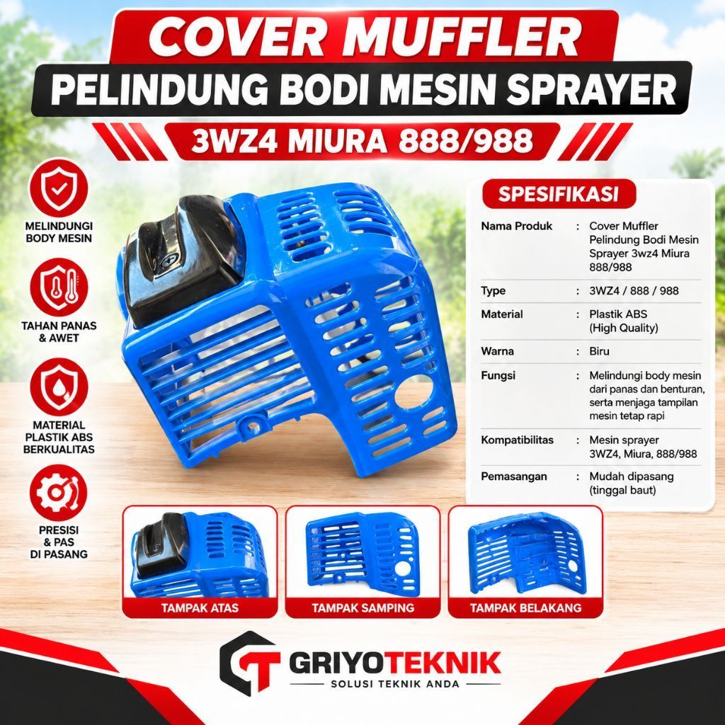Cover Muffler Sprayer 3WZ4 Miura 888 988 | Cover Pelindung Body Mesin Sprayer