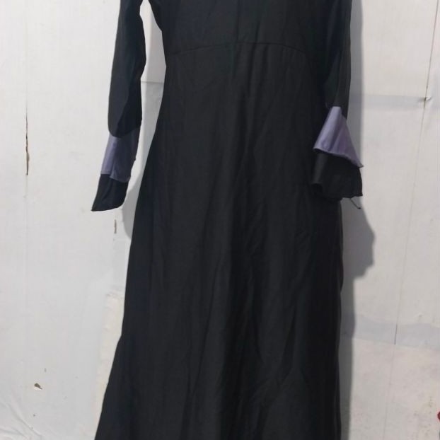 Gamis wanita hitam lengan panjang model longgar gaun muslimah