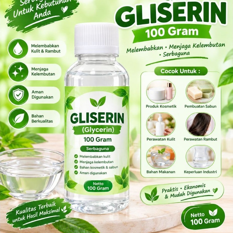 gliserin / glyserin / gliserol 100 gram