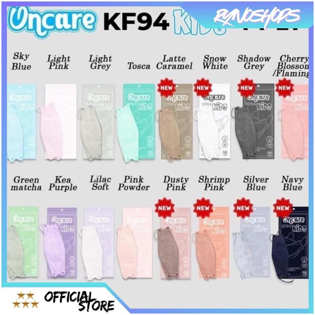 MASKER KF94 KIDS ONCARE WARNA ISI 10pcs / MASKER KF94 ANAK ONCARE Gratis Ongkir