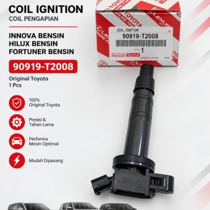 COIL IGNITION COIL INNOVA BENSIN HILUX BENSIN FORTUNER BENSIN 90919-T2008 ORIGINAL ASLI