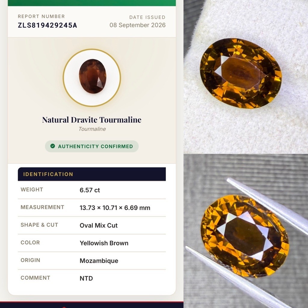 Natural Dravite Tourmaline 6.57 ct Origin Mozambique