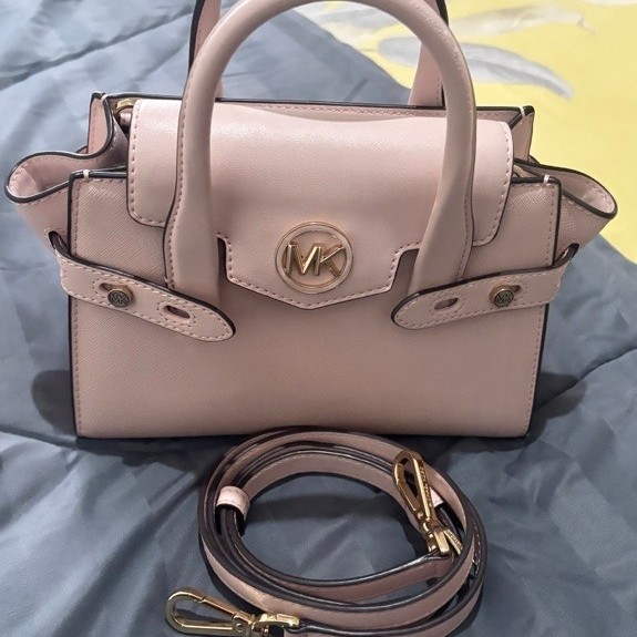 MICHEAL KORS CARMEN BELTED SATCHEL SOFT PINK