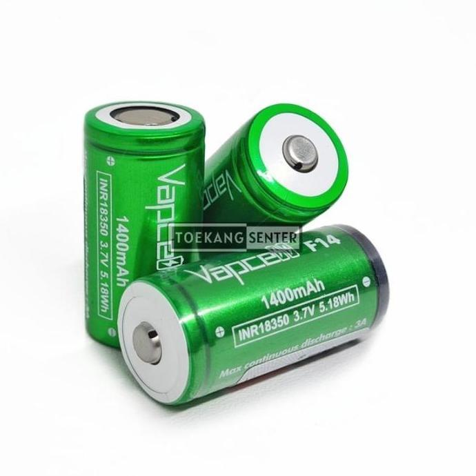 TEFILAAH - BATERAI 18350 1400MAH SENTER LED HIGH CAPACITY BATTERY 3.7 VOLT VAPCELL F14