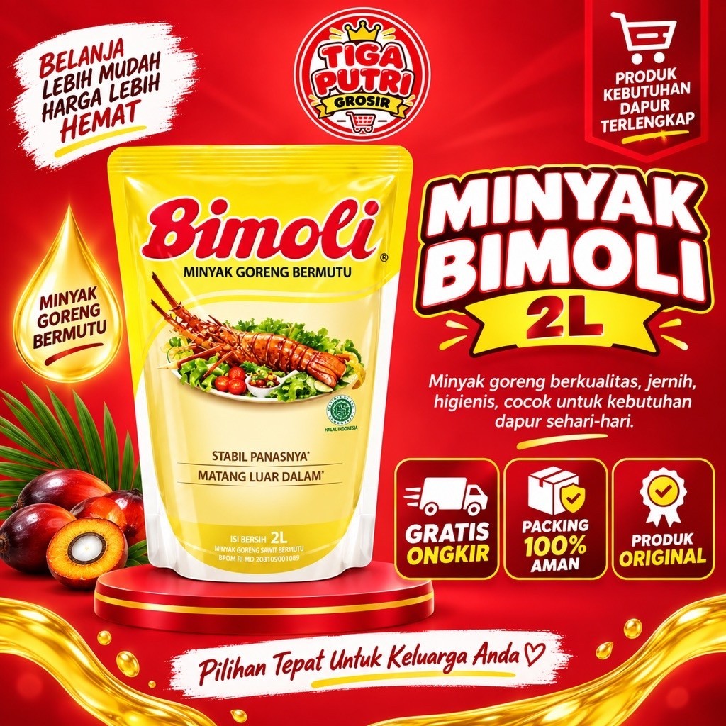 Bimoli Minyak Goreng 2L/2000ml Original READY STOCK hemat murah