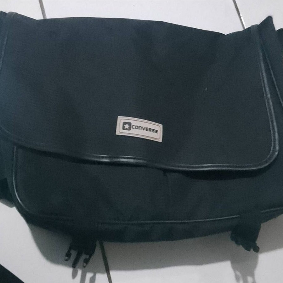 Tas Converse Messenger Original Black Polyester Preloved