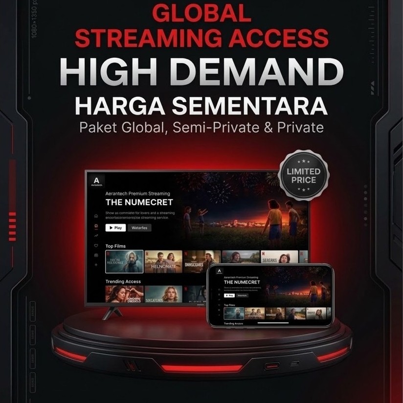 Aplikasi Nonton Film Streaming Premium Akses 1 Bulan / 2 Bulan / 3 Bulan Garansi Full