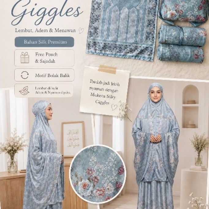 MUKENA TRAVEL SILK || MUKENA TRAVEL GIGGLES || MUKENA GIGGLES SILK ARMANI