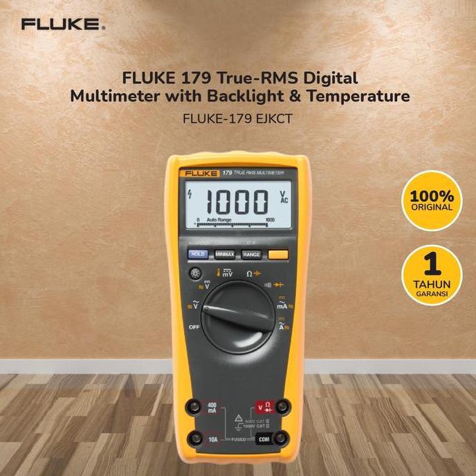 FLUKE 179 True-RMS Digital Multimeter with Backlight & Temperature - FLUKE-179 EJKCT