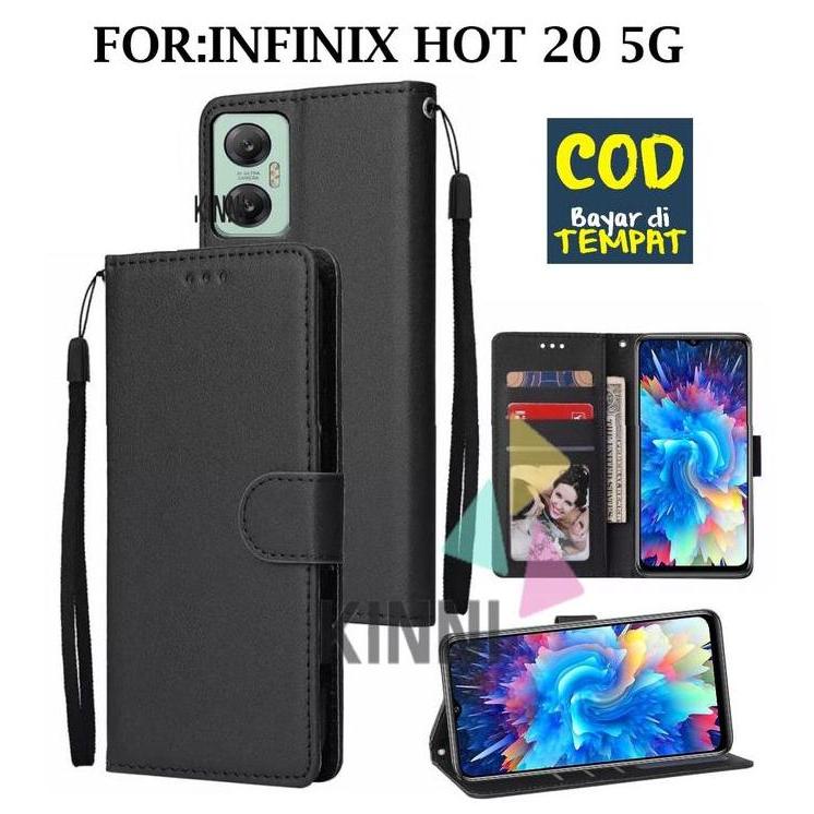 DF31 >> Casing Untuk INFINIX HOT 20 5G - Wallet Case Kulit Casing Dompet Case Wallet Leather Flip Ca
