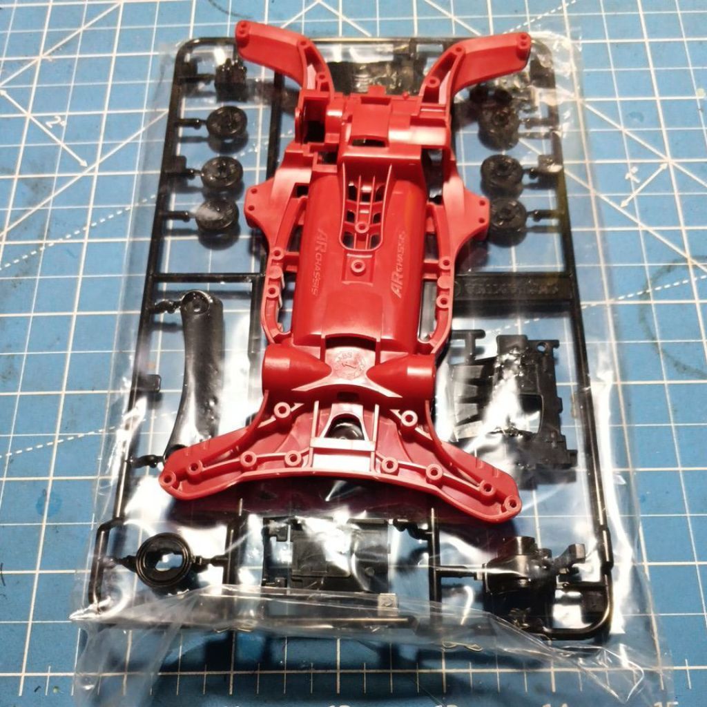 tamiya Ar chassis PC abs red gearbox dan terminal original / tamiya Ar chassis red