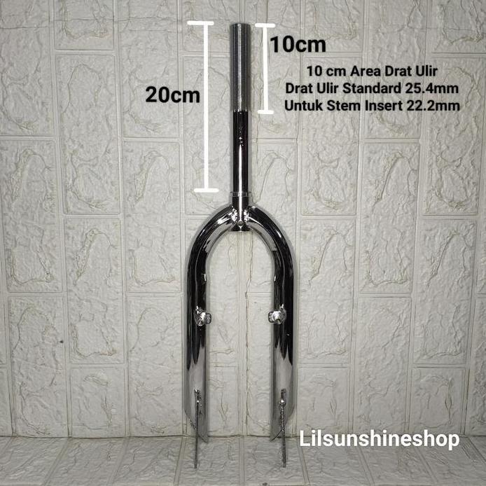 Fork DRAT Sepeda BMX 20 Jadul HARO Garpu Pipa Steertube DRAT-ULIR Standard 25.4mm Chrome Besi Tebal 