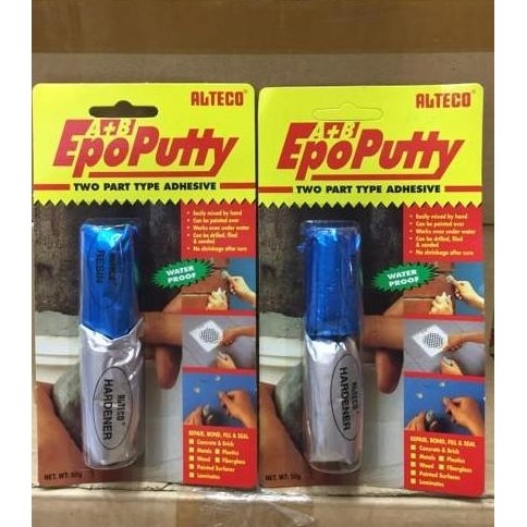 Perekat Serbaguna EPO PUTTY 50gram Lem Resin Epoxy Waterproof Tahan Air Lem Multifungsi Tambal Botol