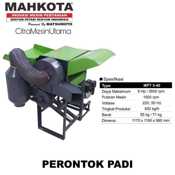TERBARU - Mesin Perontok Padi Mahkota MPT 5 40 Include Engine