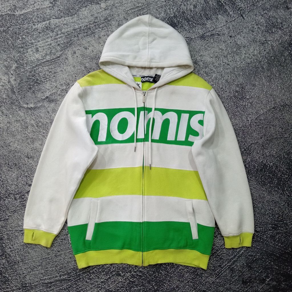 Jaket Hoodie zipper pria NOMIS stripe casual murah size xl
