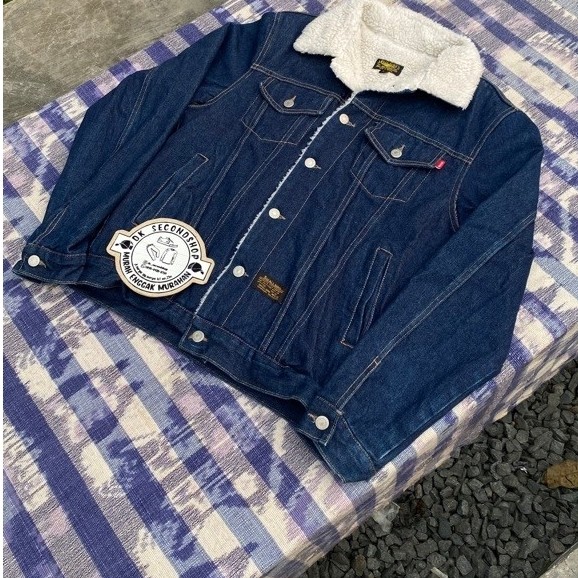 small bird trucker jeans sherpa