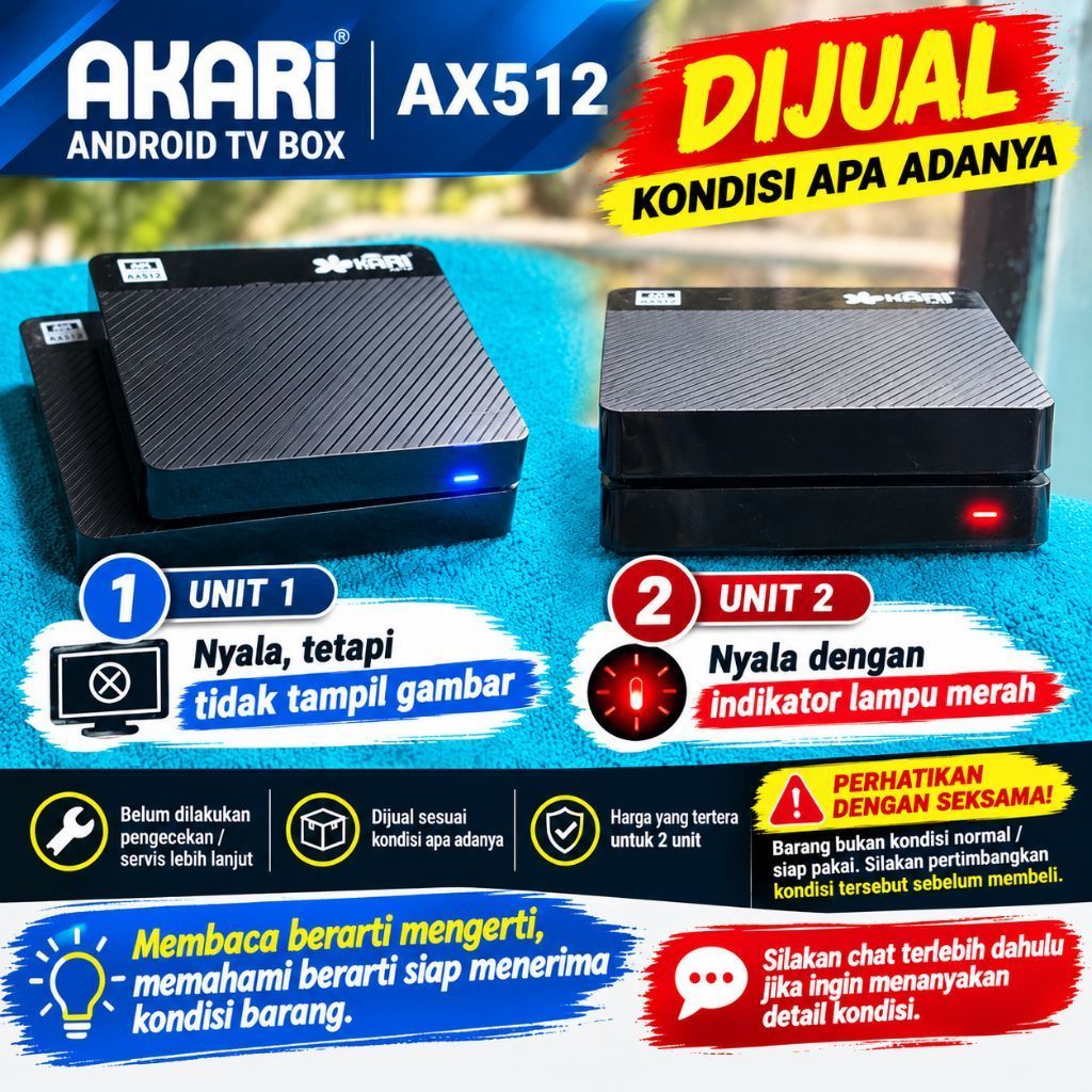 Akari AX512 Android TV Box 2Unit Kondisi Apa Adanya