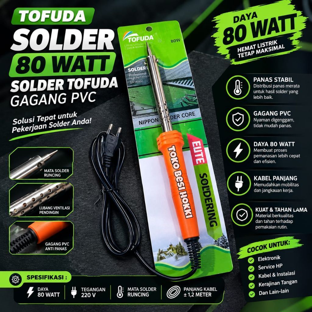 Solder 80 Watt / Solder Tofuda Gagang Pvc 80 Watt