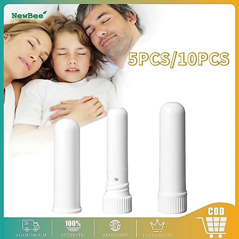 10 PCS Inhaler Kosong Warna Putih Inhaler Tube Dengan Bar Kapas Nasal Inhaler