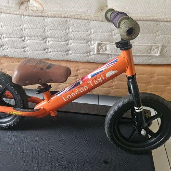 push bike balance bike London taxi orange preloved second