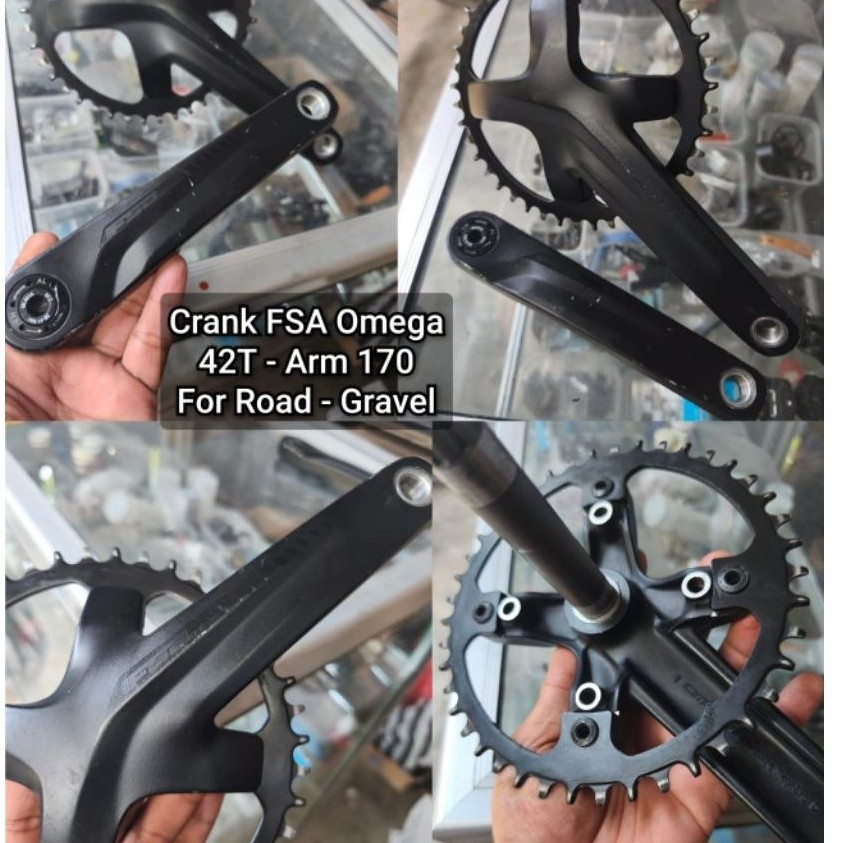 crank ht2 fsa omega 42T arm 170 kondisi second bagus