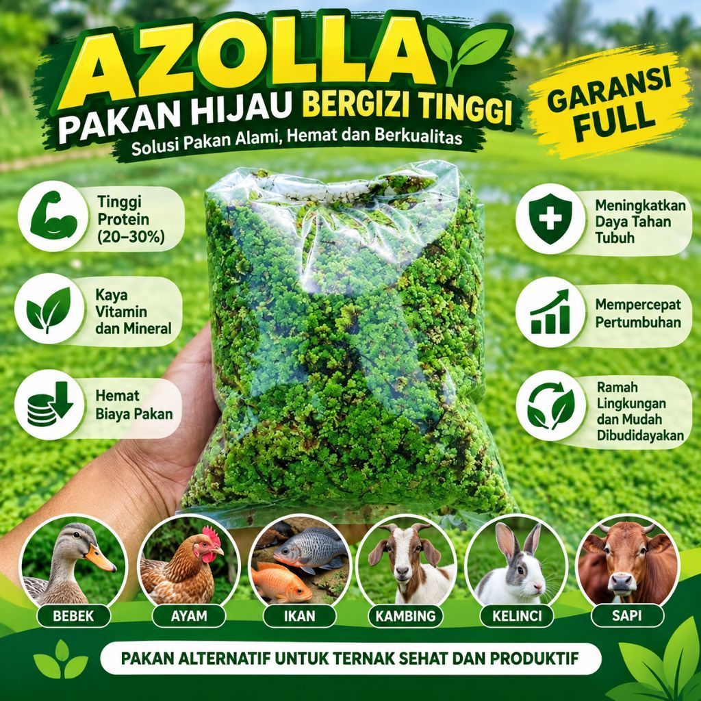 Bibit Azola Microphylla 2 LITER / azola pakan ternak / tanaman air / azola microphylla