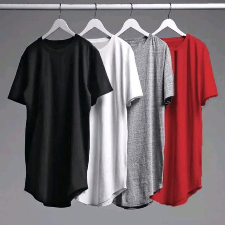 Banting Harga Kaos Kurta Polos Cotton Combed  / Kaos Polos Longline Kualitas Premium / Kaos Longline