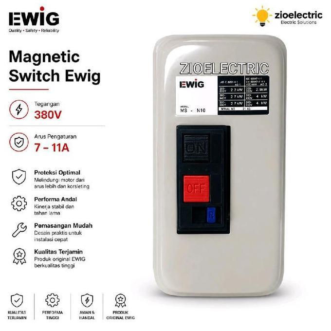 Pilihan - Magnetic Switch Ewig Msn10 Ms-N10 380V 7-11Amphere