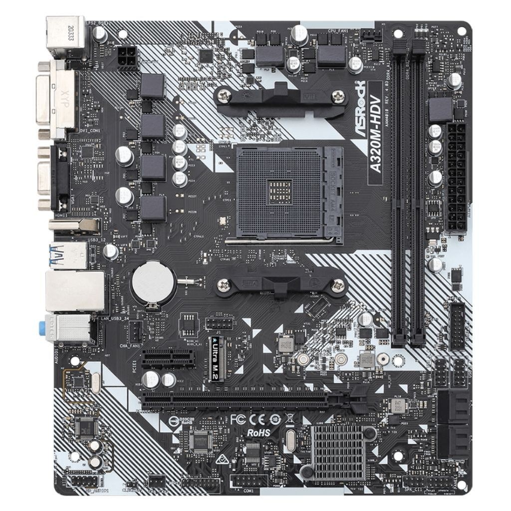 Motherboard ASRock A320M-HDV ex display Tested NON BOX  garansi resmi berlaku