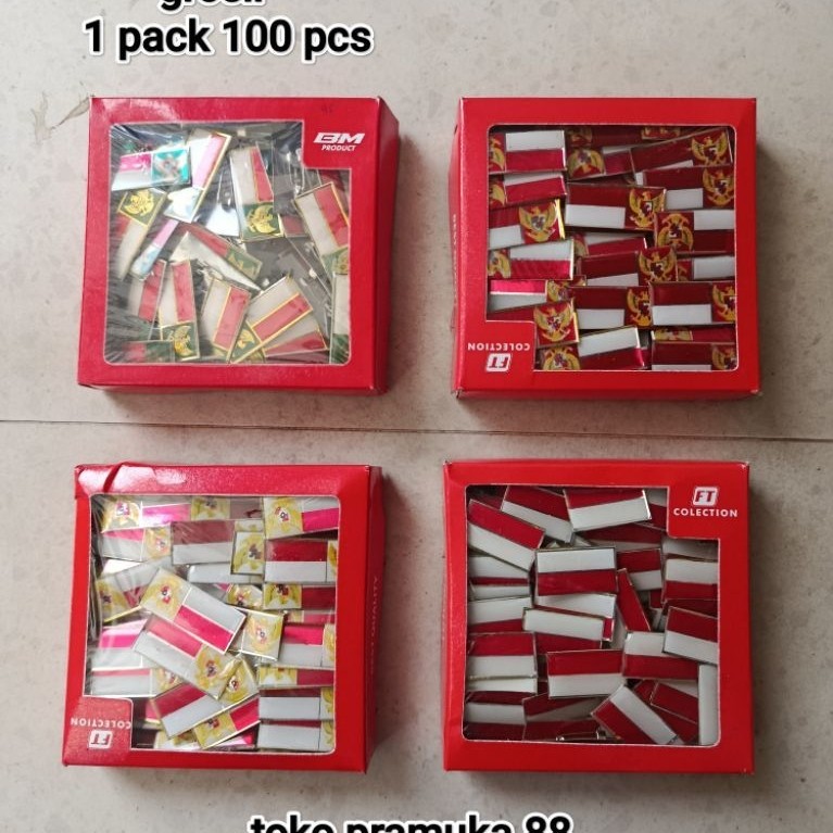 pin merah putih garuda/pin garuda/lencana merah putih 1 pack 100 biji